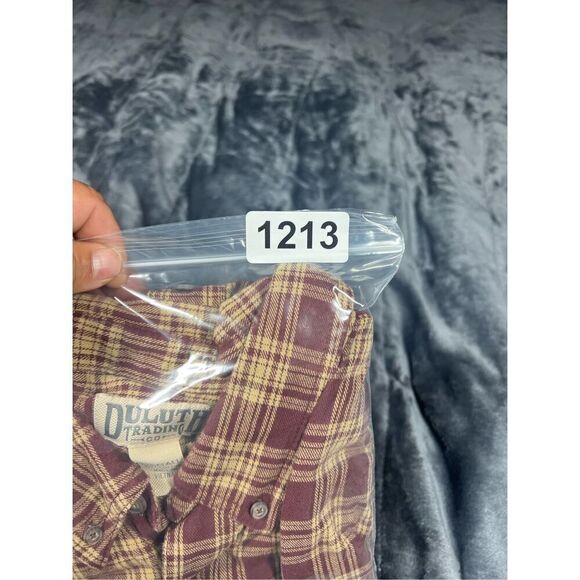 Duluth trading company men’s plaid burgundy flannel size XXL Tall - Picture 7 of 7